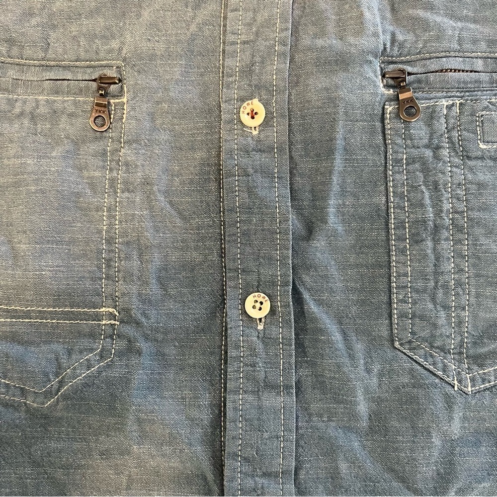 Howe Denim Chambray Western Work Button Down Shir… - image 4